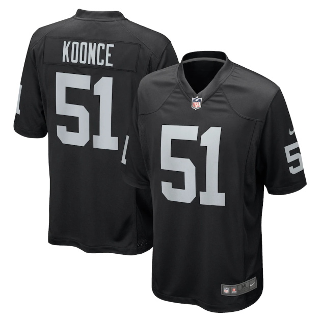 mens nike malcolm koonce black las vegas raiders game jersey